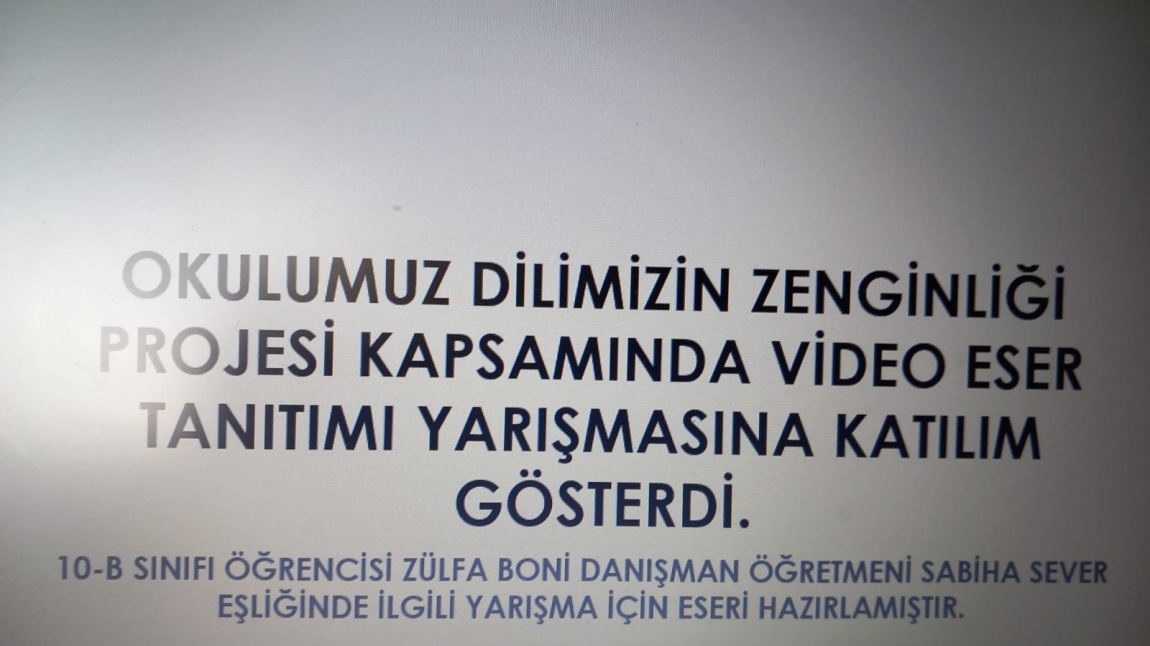 DİLİMİZİN ZENGİNLİĞİ VİDEO ESER YARIŞMASI